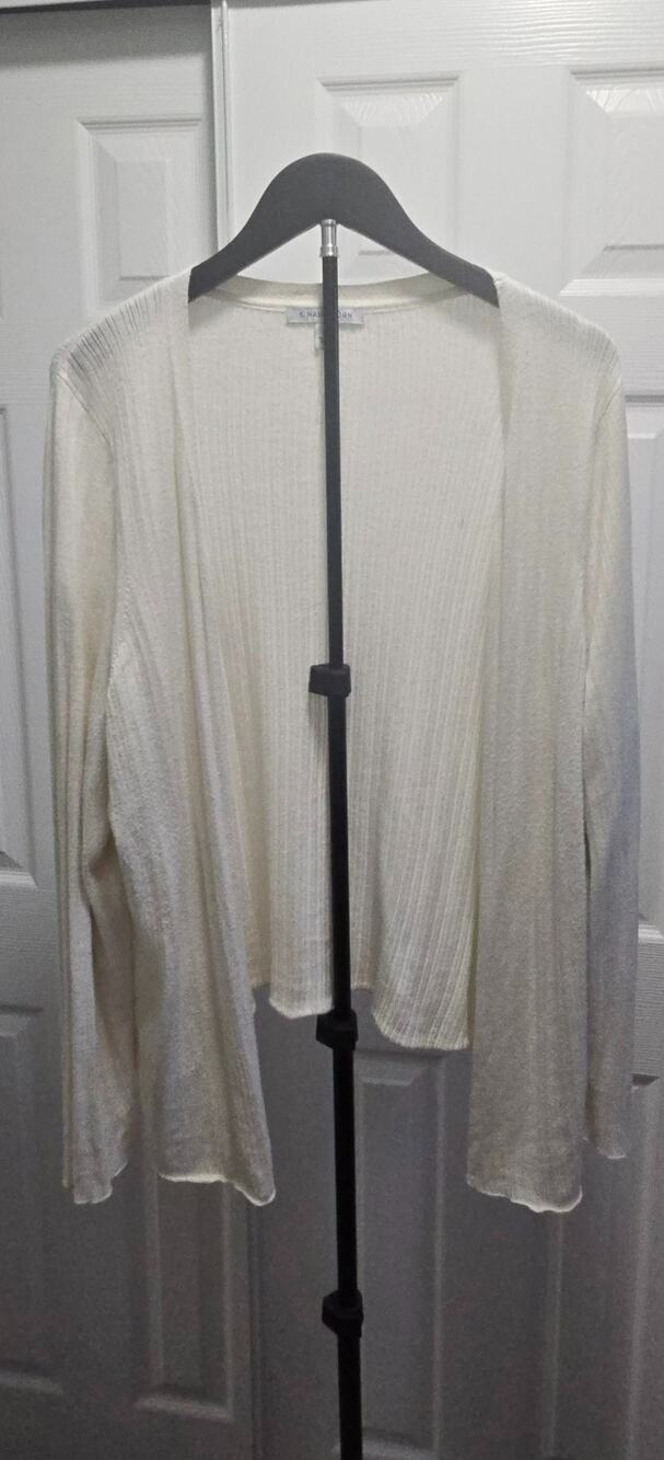 41 Hawthorne 2x Cream Ribbed Cardigan